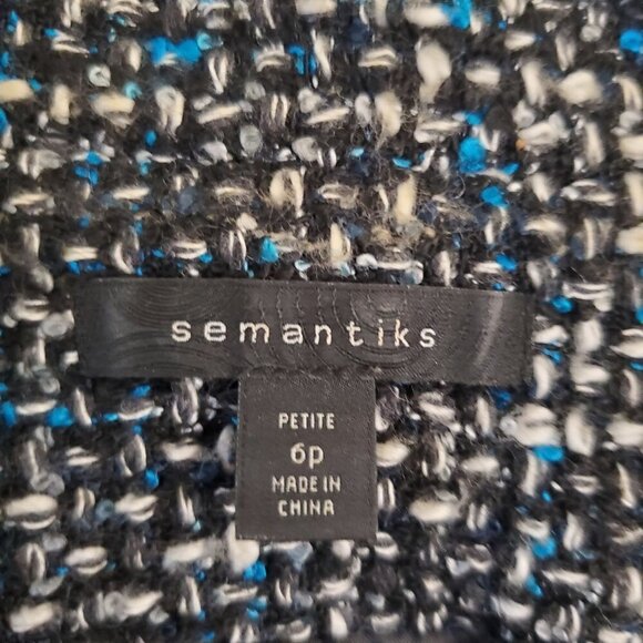 Semantiks Wool Tweed 3/4 Sleeve Jacket Size 6P - Picture 6 of 7